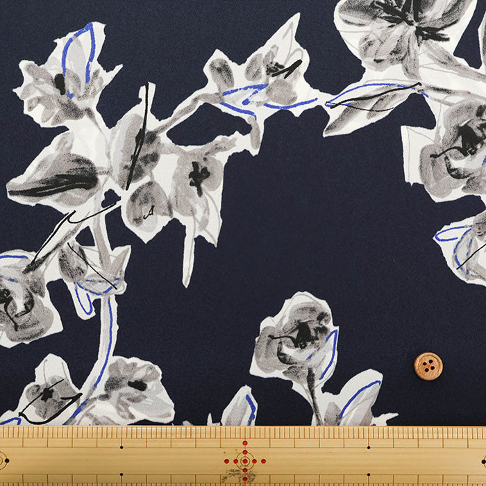 Polyester Antique Dechine Printed Fabric - Flower - nomura tailor