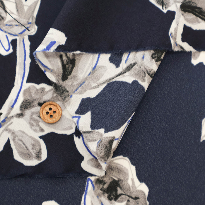 Polyester Antique Dechine Printed Fabric - Flower - nomura tailor