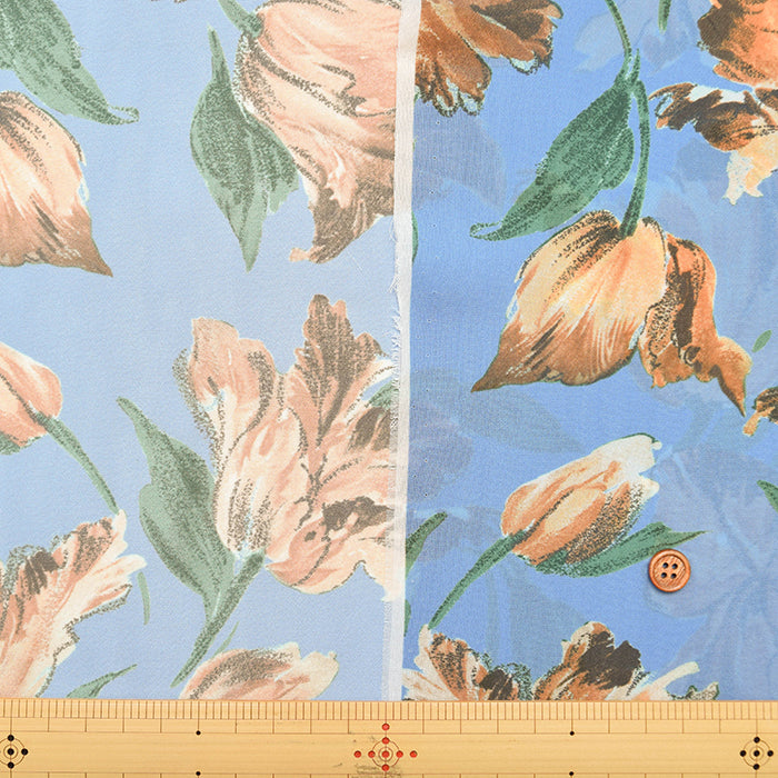 Polyester Georgette Inkjet-Printed Fabric - Flower - nomura tailor
