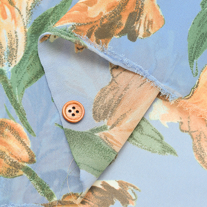 Polyester Georgette Inkjet-Printed Fabric - Flower - nomura tailor