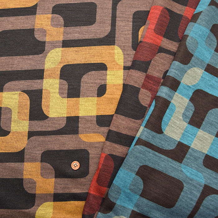 Lyocell Knit Printed Fabric - Geometric Pattern - nomura tailor