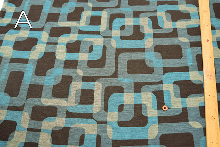 Lyocell Knit Printed Fabric - Geometric Pattern - nomura tailor