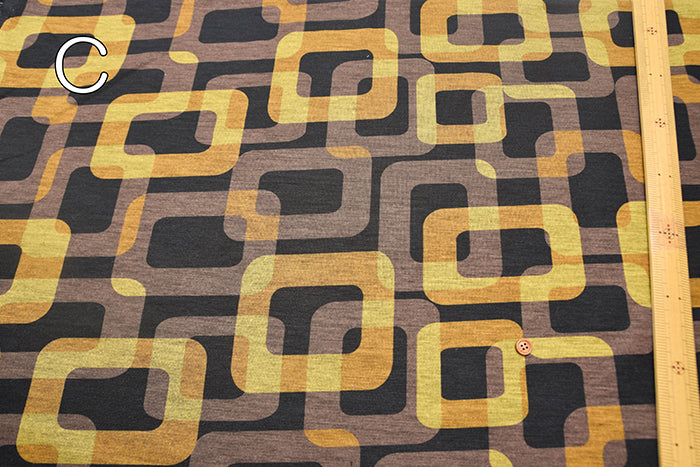 Lyocell Knit Printed Fabric - Geometric Pattern - nomura tailor