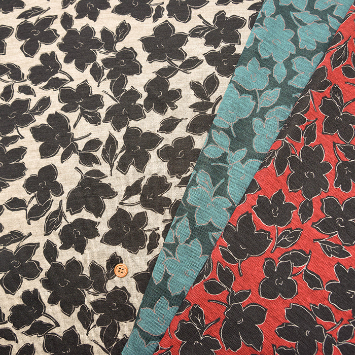 Lyocell Knit Printed Fabric - Flower - nomura tailor
