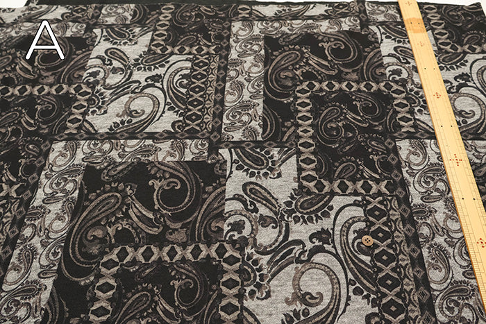 Rayon Reversible Knit Print Fabric - Geometric - nomura tailor
