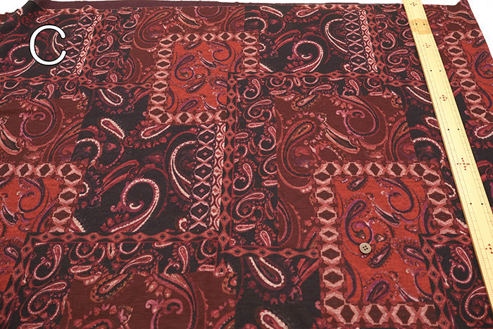 Rayon Reversible Knit Print Fabric - Geometric - nomura tailor