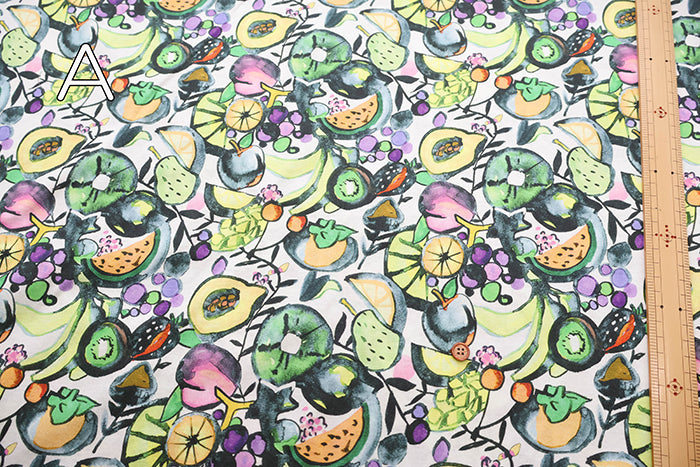 Cotton 60 Twin Jersey Inkjet-printed Fabric - Fruit - nomura tailor