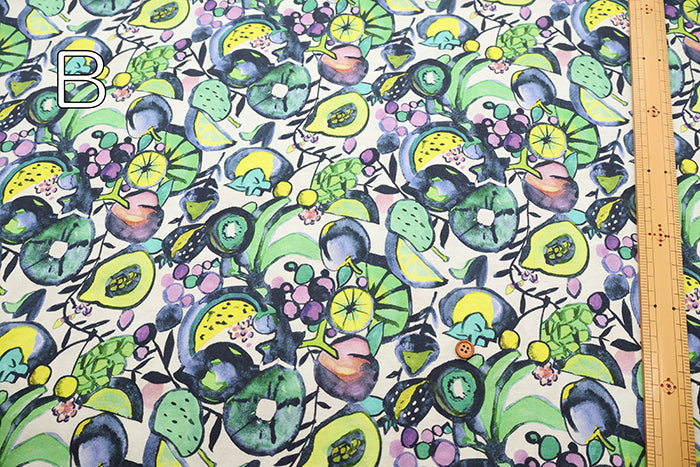 Cotton 60 Twin Jersey Inkjet-printed Fabric - Fruit - nomura tailor
