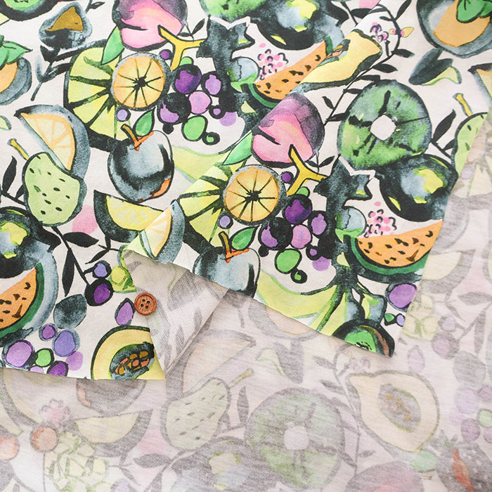 Cotton 60 Twin Jersey Inkjet-printed Fabric - Fruit - nomura tailor