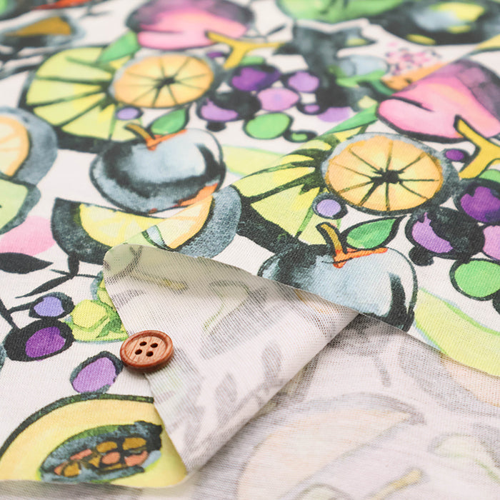 Cotton 60 Twin Jersey Inkjet-printed Fabric - Fruit - nomura tailor