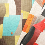 Linen-look Rib Knit Print Fabric - Block - nomura tailor