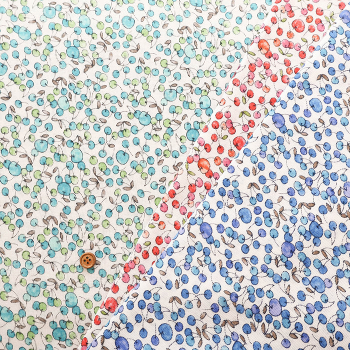 Silket UV-treated Cotton High-twist Ribbed Knit Print Fabric -  Apples and Cherries - nomura tailor