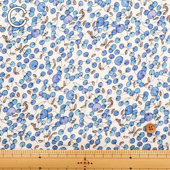Silket UV-treated Cotton High-twist Ribbed Knit Print Fabric -  Apples and Cherries - nomura tailor