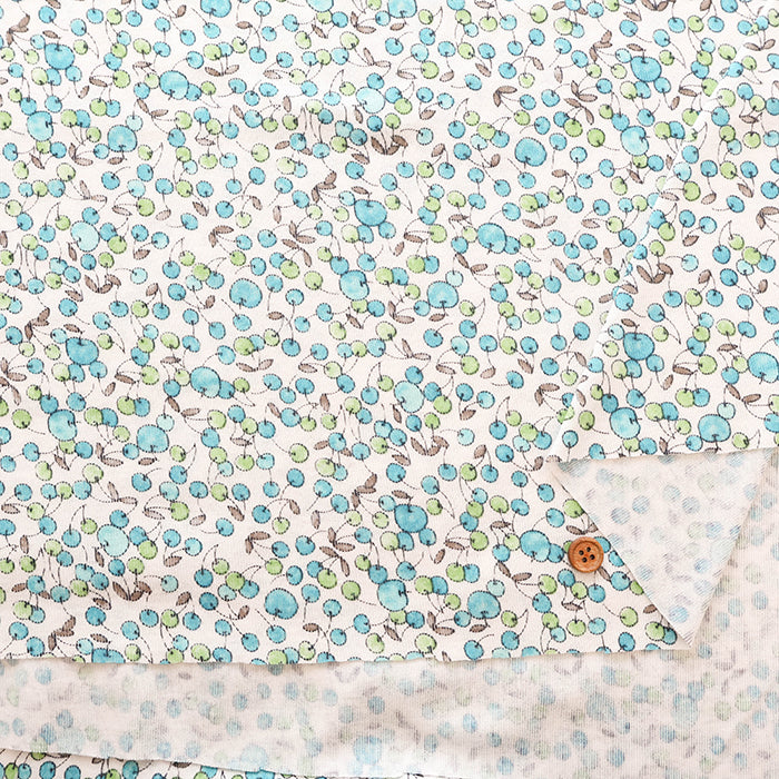 Silket UV-treated Cotton High-twist Ribbed Knit Print Fabric -  Apples and Cherries - nomura tailor