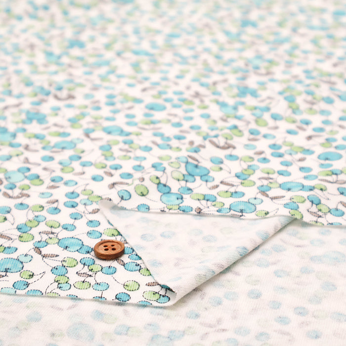 Silket UV-treated Cotton High-twist Ribbed Knit Print Fabric -  Apples and Cherries - nomura tailor