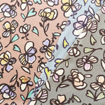Silket UV-treated Cotton High-twist Ribbed Knit Print Fabric - Flower - nomura tailor