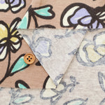 Silket UV-treated Cotton High-twist Ribbed Knit Print Fabric - Flower - nomura tailor