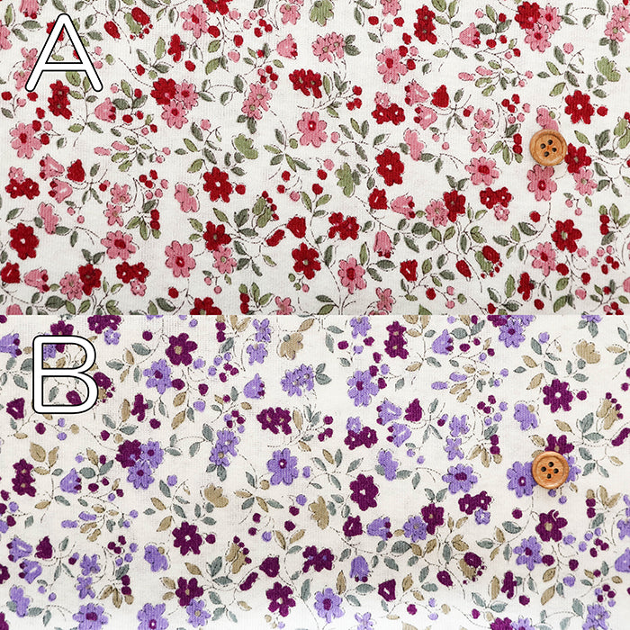 Silket UV-treated Cotton High-twist Ribbed Knit Print Fabric - Small Floral - nomura tailor