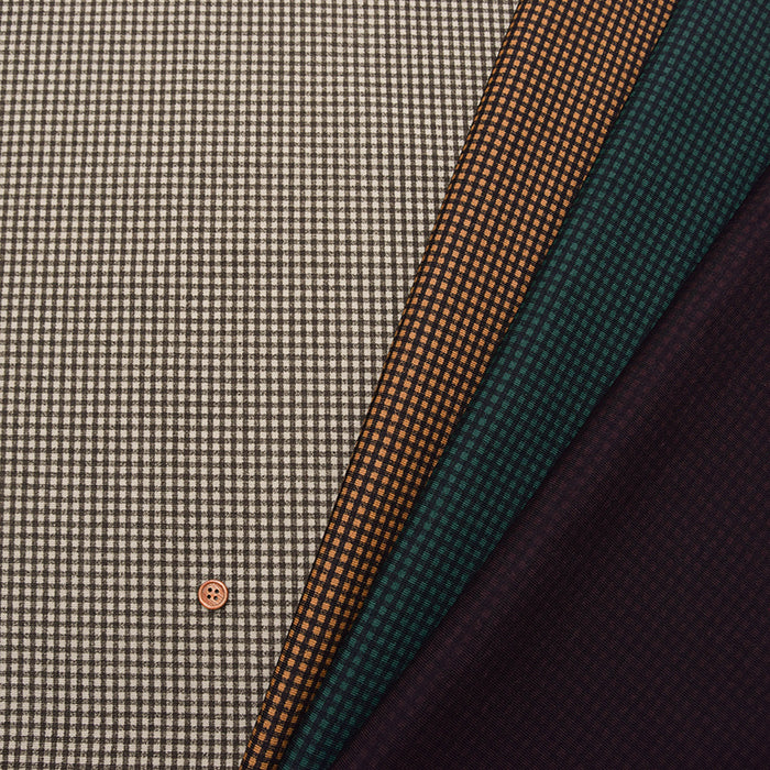 Heat Performer(Warm fleece lining) Fabric - Mini Check - nomura tailor