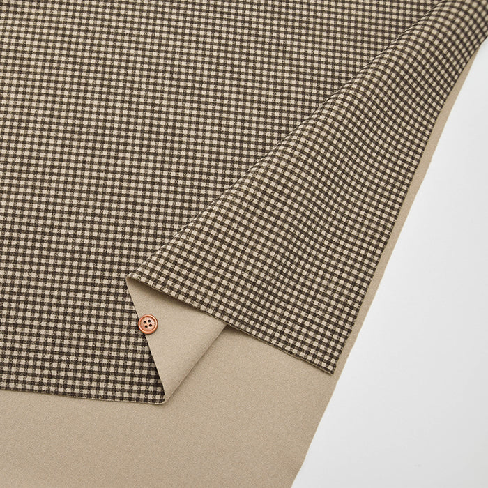 Heat Performer(Warm fleece lining) Fabric - Mini Check - nomura tailor
