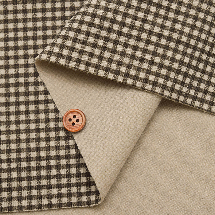 Heat Performer(Warm fleece lining) Fabric - Mini Check - nomura tailor