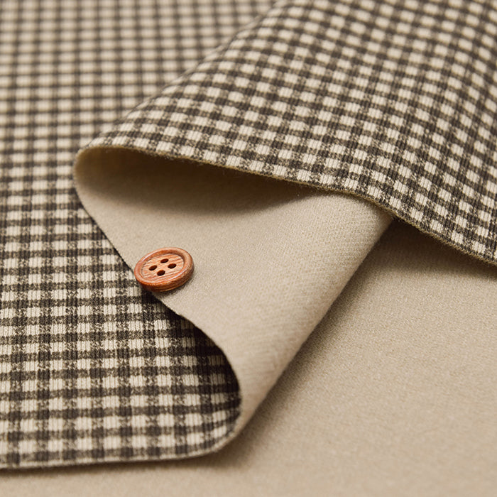 Heat Performer(Warm fleece lining) Fabric - Mini Check - nomura tailor