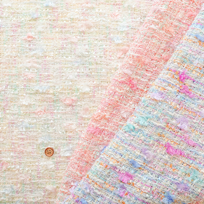 Pearl Fancy Tweed Fabric - nomura tailor