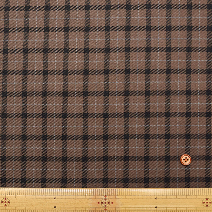 80 Twin Super 120 Washable Wool Fabric - Check - nomura tailor