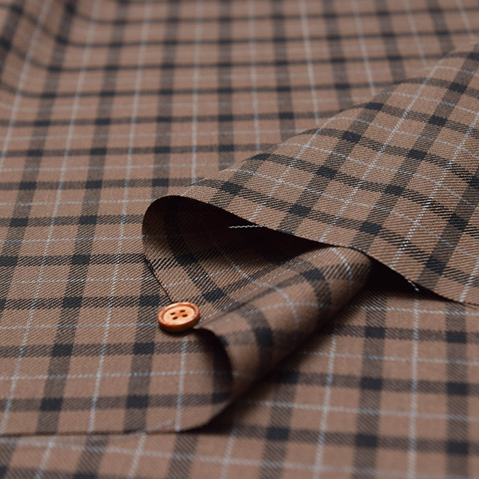 80 Twin Super 120 Washable Wool Fabric - Check - nomura tailor