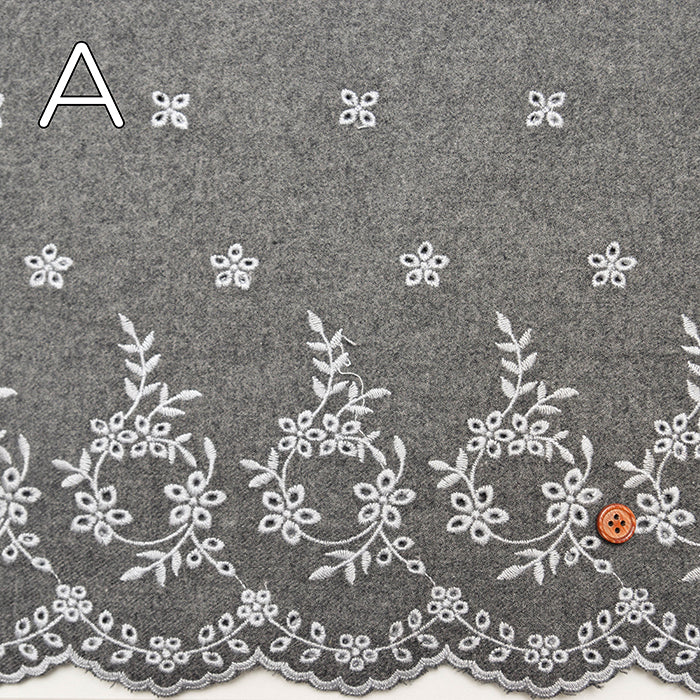 Cotton Viyella Scalloped Lace Fabric - nomura tailor