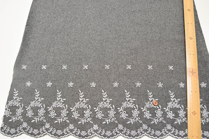 Cotton Viyella Scalloped Lace Fabric - nomura tailor