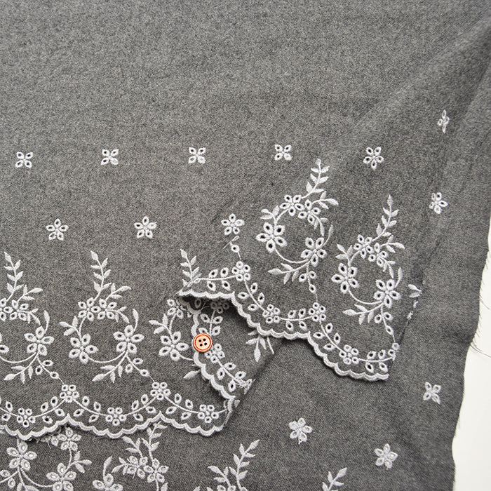 Cotton Viyella Scalloped Lace Fabric - nomura tailor