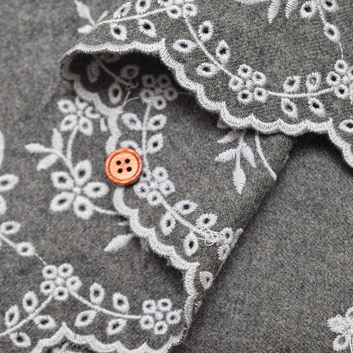 Cotton Viyella Scalloped Lace Fabric - nomura tailor