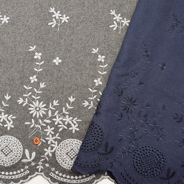 Cotton Viyella Scalloped Lace Fabric - nomura tailor