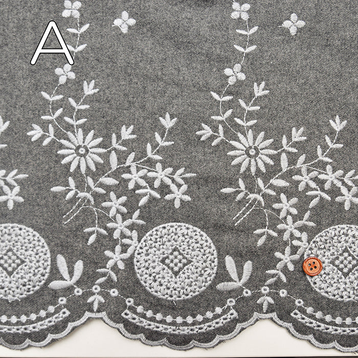 Cotton Viyella Scalloped Lace Fabric - nomura tailor