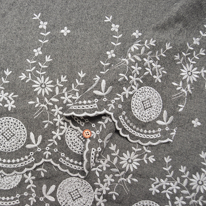 Cotton Viyella Scalloped Lace Fabric - nomura tailor