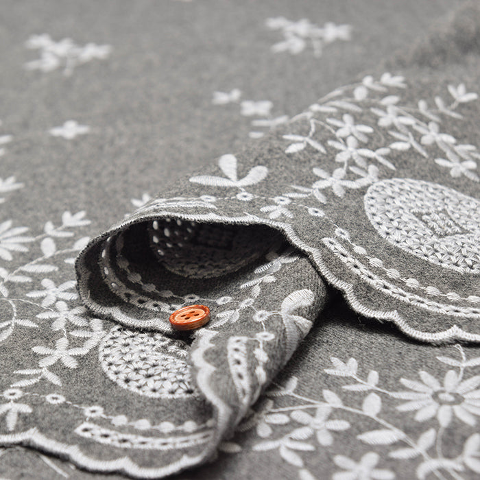 Cotton Viyella Scalloped Lace Fabric - nomura tailor