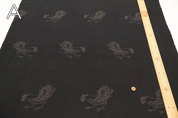 Made in China Cotton Viyella Embroidered Fabric - Bird - nomura tailor