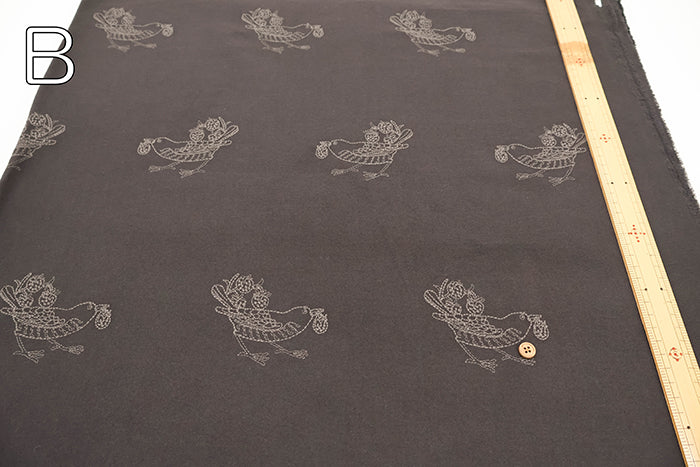 Made in China Cotton Viyella Embroidered Fabric - Bird - nomura tailor