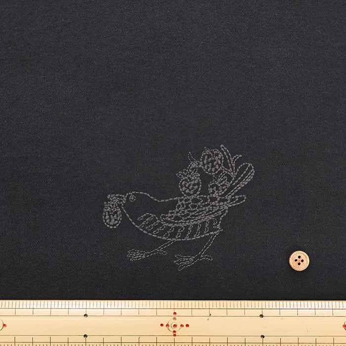 Made in China Cotton Viyella Embroidered Fabric - Bird - nomura tailor