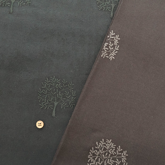 Made in China Cotton Viyella Embroidered Fabric - Forest - nomura tailor