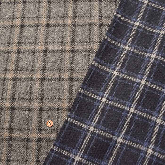 Recycled Wool Tweed Fabric - Check Pattern - nomura tailor