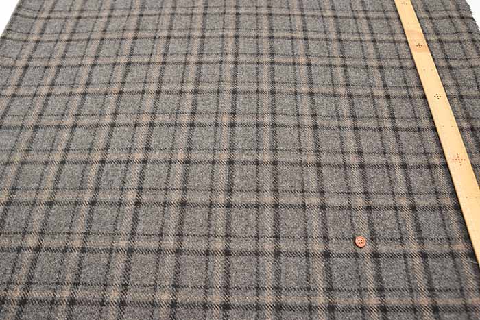 Recycled Wool Tweed Fabric - Check Pattern - nomura tailor