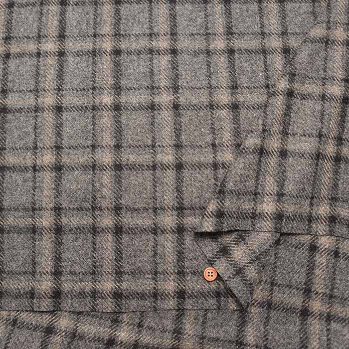 Recycled Wool Tweed Fabric - Check Pattern - nomura tailor