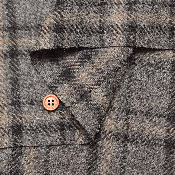 Recycled Wool Tweed Fabric - Check Pattern - nomura tailor