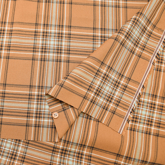 T/R Check Twill Stretch Fabric - nomura tailor