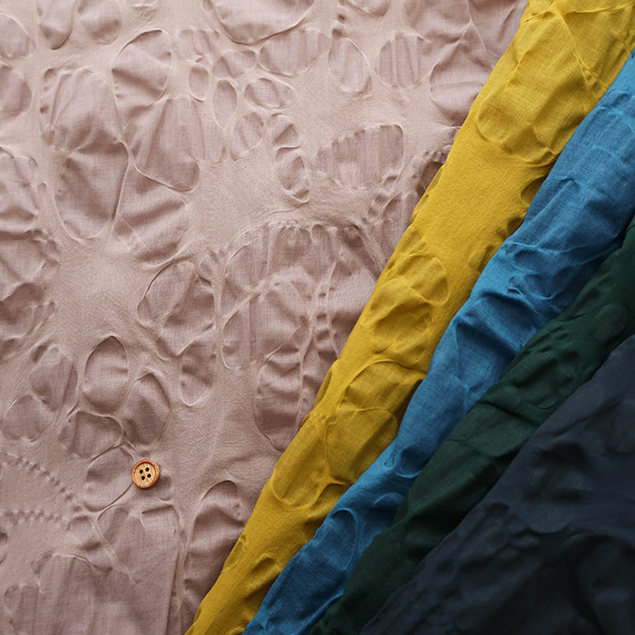 Cotton Nobility Ripple Fabric - Flower - nomura tailor