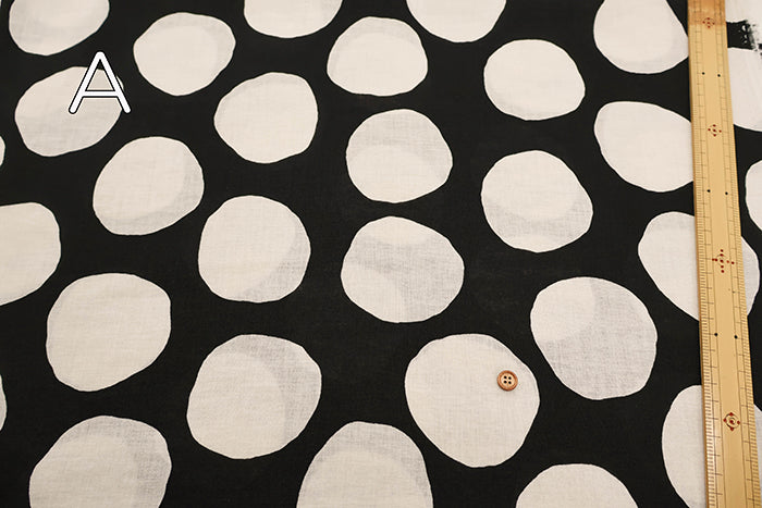 Angel Soft Finish Linen Print Fabric - Dot - nomura tailor