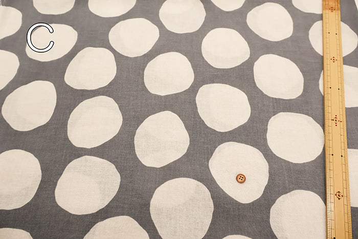 Angel Soft Finish Linen Print Fabric - Dot - nomura tailor