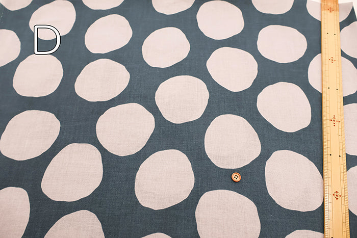 Angel Soft Finish Linen Print Fabric - Dot - nomura tailor